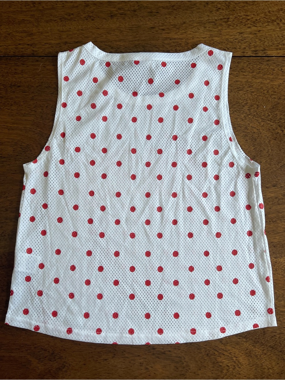 Texas Tech Red Raiders Polka Dot Mesh Tank Top Size Small White Red Sleeveless - Picture 6 of 7